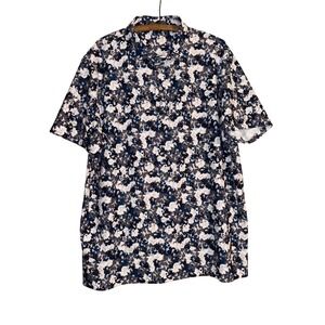 G/FORE‎ Mens XXL Golf Polo Shirt Short Sleeve Pattern Blue Gray White